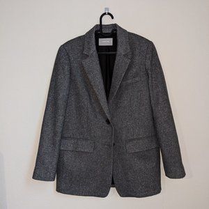 Everlane Women Overized Gray Herringbone Blazer 00